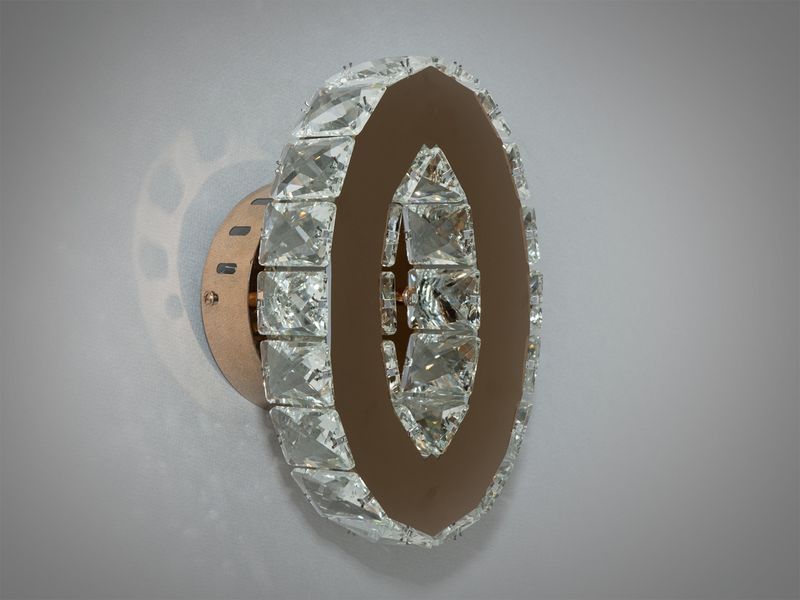 Чарівний настінний кришталевий LED світильник, 6W, хром 9604G фото