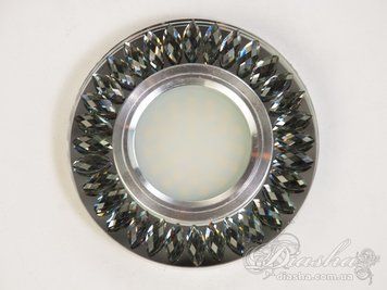Кришталевий точковий світильник з LED підсвічуванням димчасте скло A127-BK+LED фото