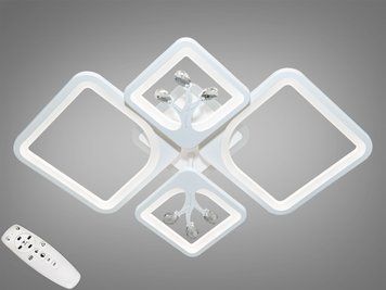 Люстра стельова LED Diasha 83W димер коричнева 8157/2+2WH LED 3color dimmer фото