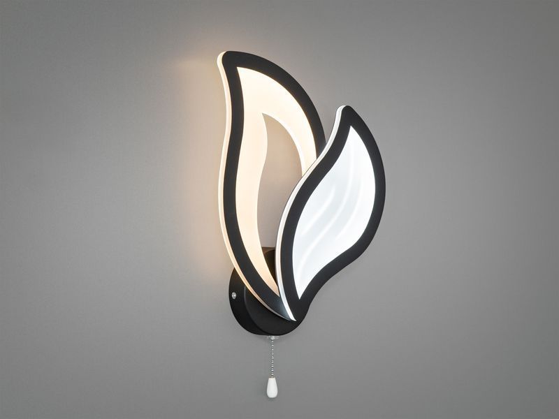 Настінне LED бра Листок чорний 25W 9033/1BK фото