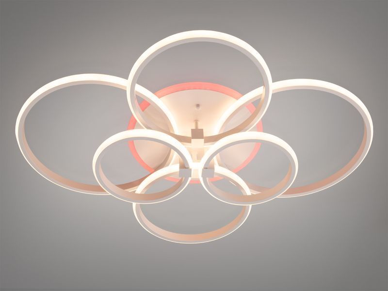 Стельова LED люстра біла 135Вт пульт димер 2526/6WH LED 3color dimmer фото