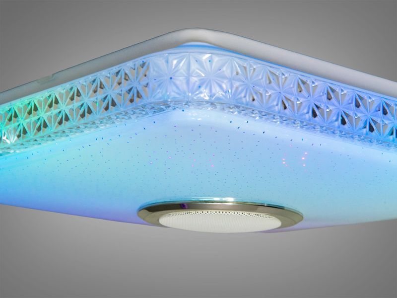 Смарт люстра LED квадрат біла 70 Вт RGB BT TUYA DB-8501C/400x400RGB+MP3+TUYA фото