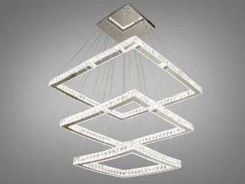 Люстра підвіс LED Diasha хром кришталь 165Вт 8787-3A/810+650+490 фото
