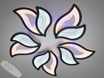 Стельова LED люстра Пелюстки чорна 130Вт димер 9033/5BK LED 3color dimmer фото