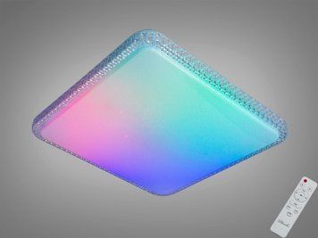 Смарт LED люстра стельова RGB 80 Вт біла з пультом DB-8501C/500x500RGB фото