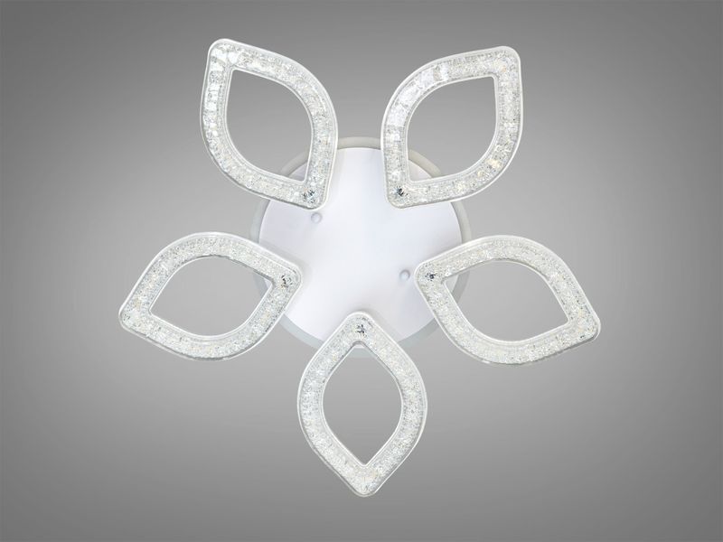 Стельова LED люстра біла 52W пульт димер 5 пелюсток S2599/5WH LED 3color dimmer фото