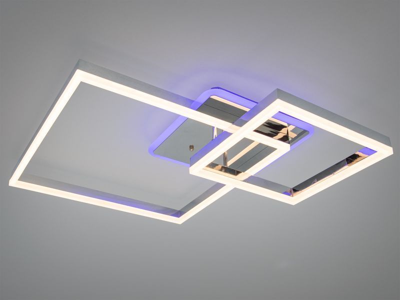 Стельова LED люстра хром 84 Вт 14 квадратів пульт 2549HR LED 3color dimmer фото