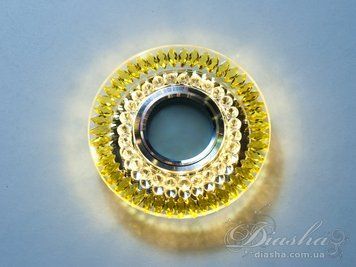 Кришталевий світильник XF001 жовте скло з LED підсвічуванням XF001-Y+LED фото