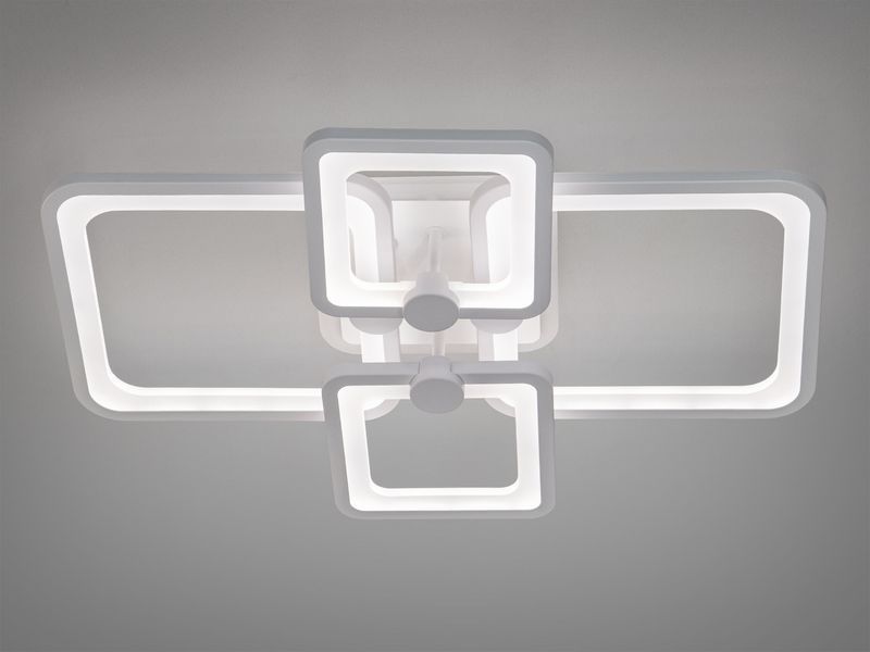 Світлодіодна люстра серія 8060 чорна з димером і пультом 76W CCT 8208/4WH LED 3color dimmer фото