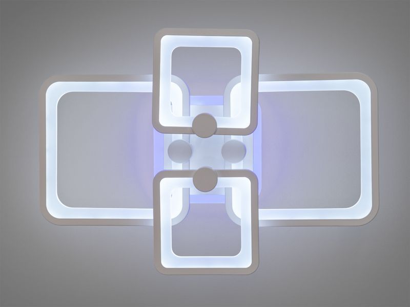 Світлодіодна люстра серія 8060 чорна з димером і пультом 76W CCT 8208/4WH LED 3color dimmer фото