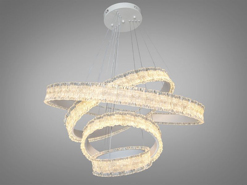 LED люстра Diasha біла 4 кільця 240W пульт D8748-800+600+400+300WH фото