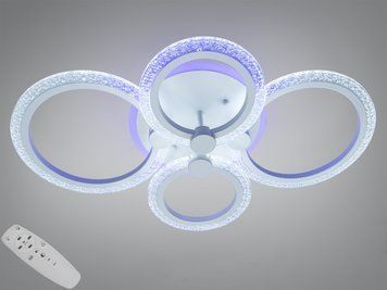 Стельова люстра Diasha біла LED 60Вт пульт 4 кільця A8180/4WH LED 3color dimmer фото