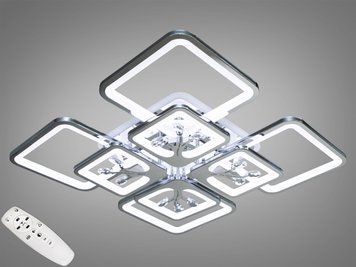 Стельова LED люстра Diasha золото пульт димер 8157/4+4HR LED 3color dimmer фото