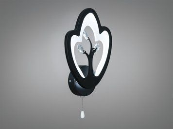 Настінне бра LED Diasha чорне 17 Вт з ланцюжком 8148/1BK фото