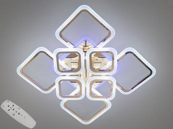 Люстра стельова 8060 хром 115Вт пульт димінг 20м&sup2; HA8060/4+4G LED 3color dimmer фото