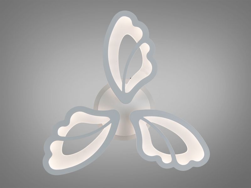 Стельова люстра LED біла 50Вт пульт 3 модулі 8166/3WH LED 3color dimmer фото