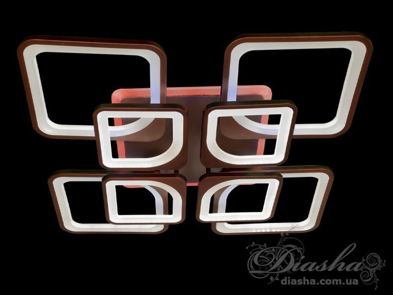 Люстра стельова Diasha Квадрати сіра 165 Вт димер 8060/4+4CF LED 3color dimmer фото