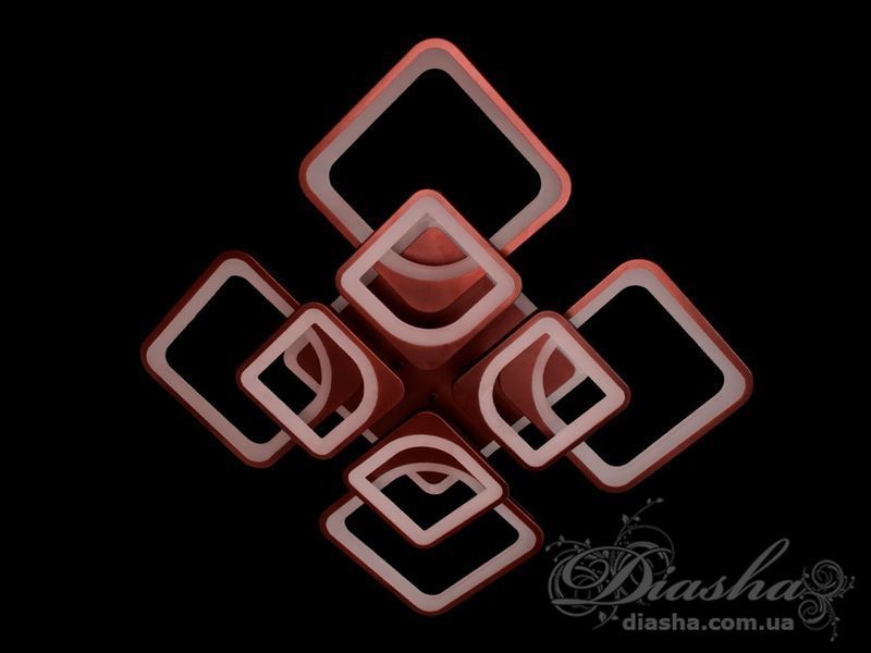 Люстра стельова Diasha Квадрати сіра 165 Вт димер 8060/4+4CF LED 3color dimmer фото