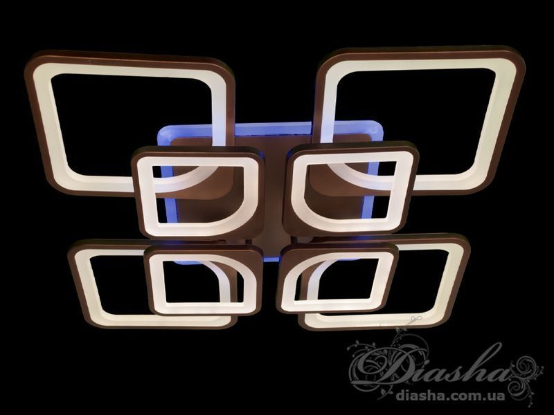 Люстра стельова Diasha Квадрати сіра 165 Вт димер 8060/4+4CF LED 3color dimmer фото